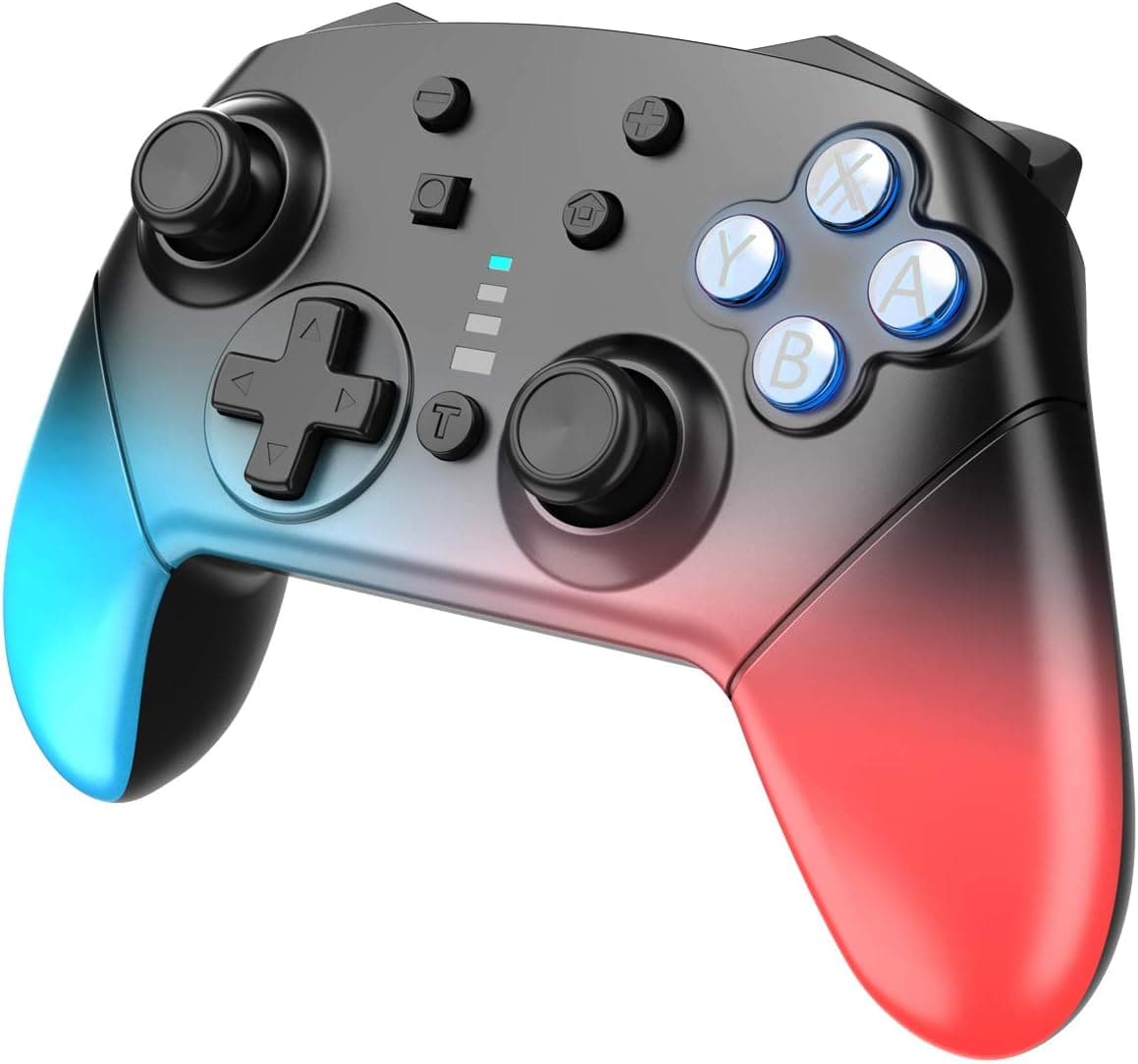 JALVDE Switch Pro Controller for Switch Comfortable 1200mAh Long-Time Play Wireless Gamepad Support Motion Control Dual Vibration TURBO Function