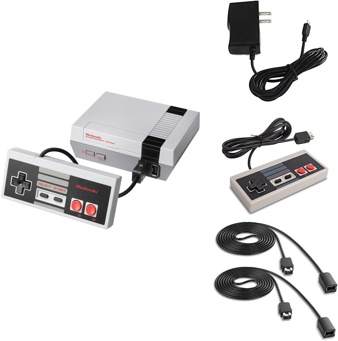 Nintendo NES Classic Edition Console Bundle with Extra Controller & Two 6' Controller Extension Cables