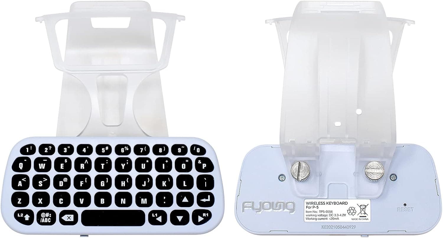 FYOUNG Controller Keyboard for PS5 Controller, Bluetooth 3.0 Mini Portable Gamepad Chatpad Message Keyboard Compatible with PS5 controller with Clip Holder