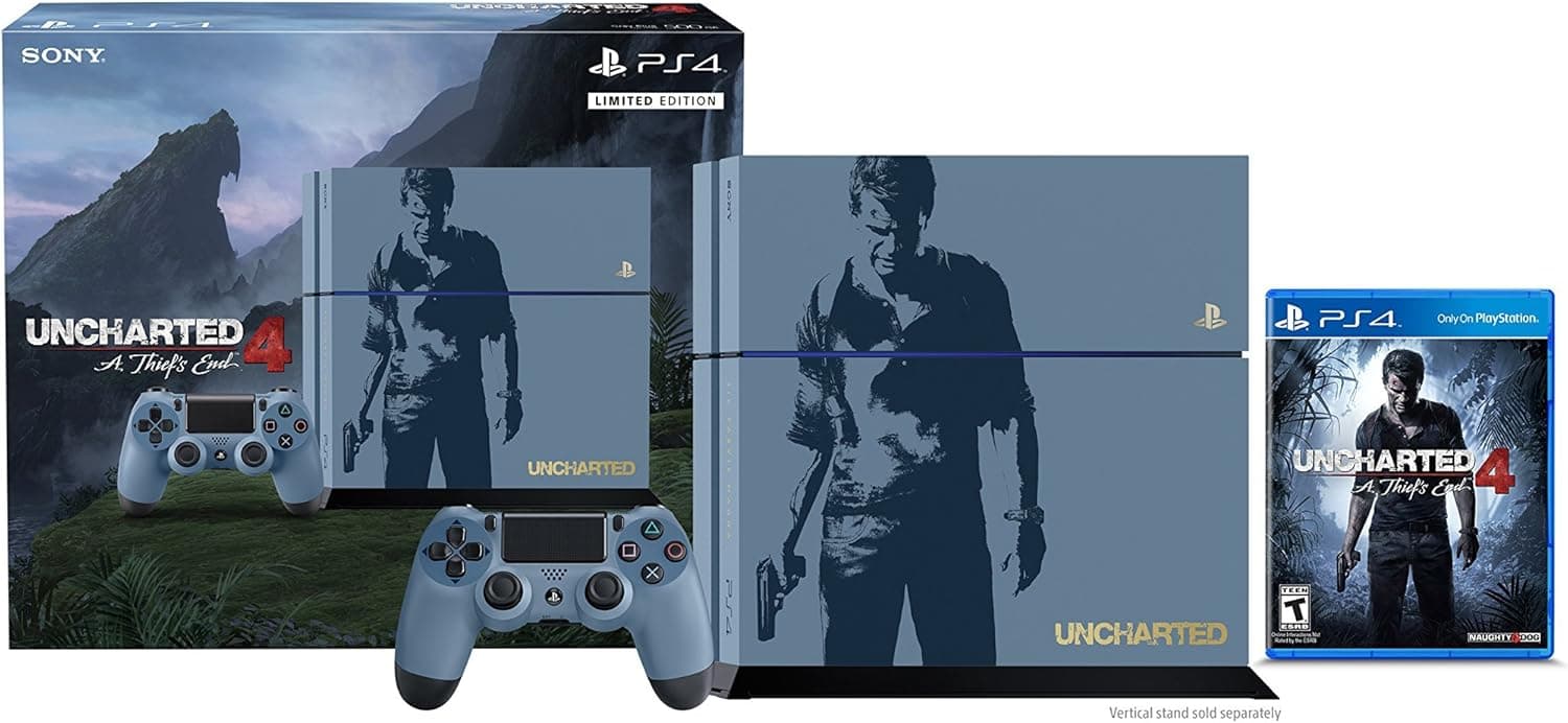 PlayStation 4 500GB Console - Uncharted 4 Limited Edition Bundle [Discontinued] (Renewed)